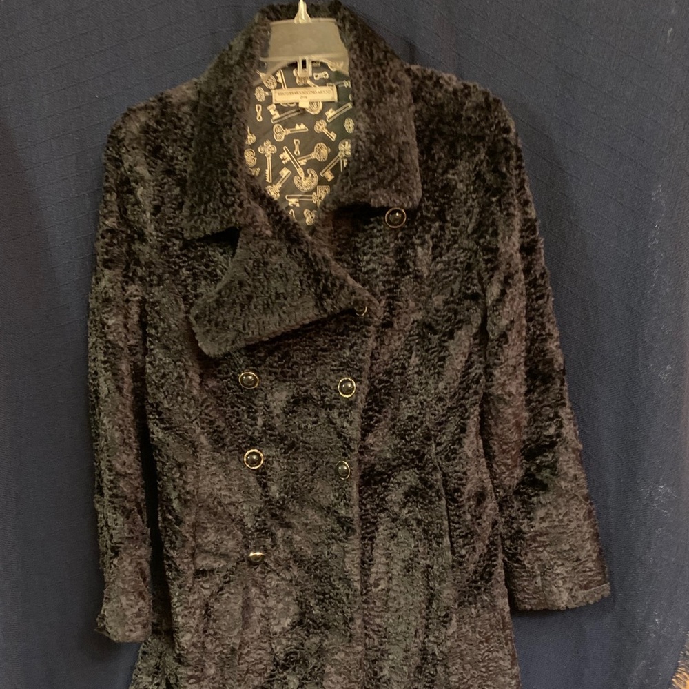 Anthropologie black faux shearling coat
